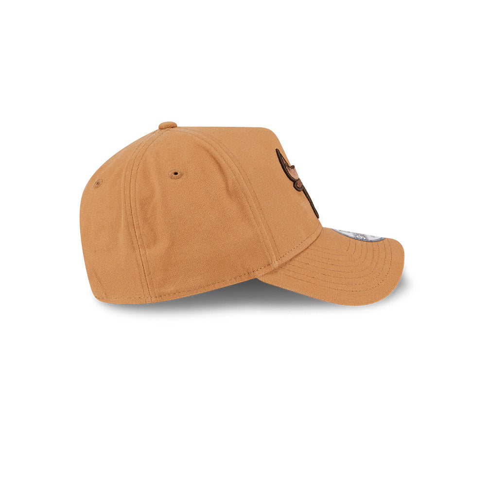 Chicago Bulls Hat - Washed Canvas Bronze 9Forty A-Frame NBA Snapback Cap - New Era